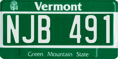 VT license plate NJB491