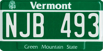 VT license plate NJB493