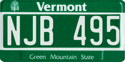 VT license plate NJB495