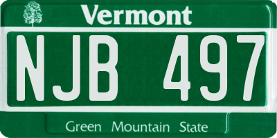 VT license plate NJB497