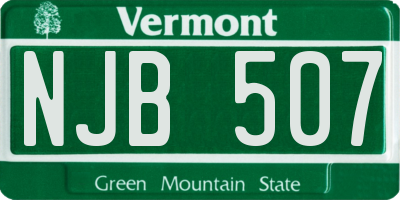 VT license plate NJB507