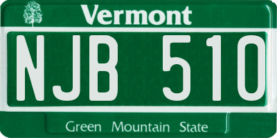 VT license plate NJB510