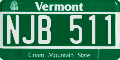 VT license plate NJB511