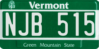 VT license plate NJB515