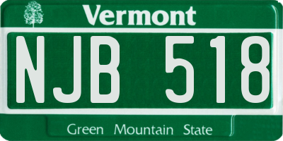 VT license plate NJB518