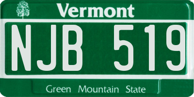 VT license plate NJB519