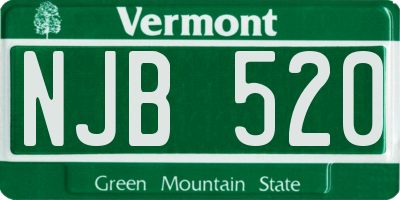 VT license plate NJB520