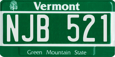 VT license plate NJB521