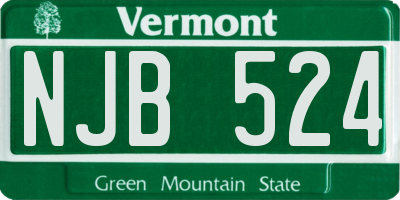 VT license plate NJB524
