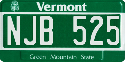 VT license plate NJB525