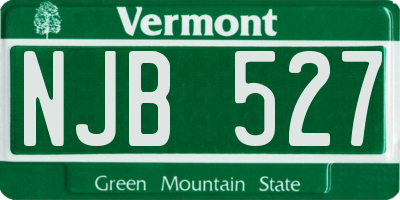 VT license plate NJB527