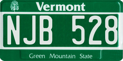 VT license plate NJB528