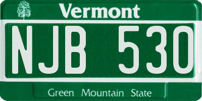 VT license plate NJB530