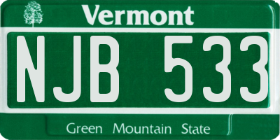 VT license plate NJB533