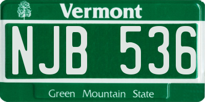 VT license plate NJB536