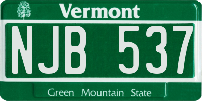 VT license plate NJB537