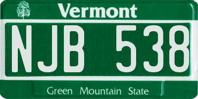 VT license plate NJB538
