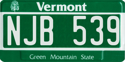 VT license plate NJB539