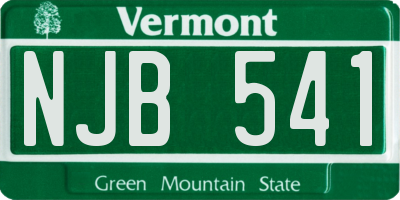VT license plate NJB541