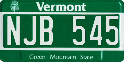 VT license plate NJB545