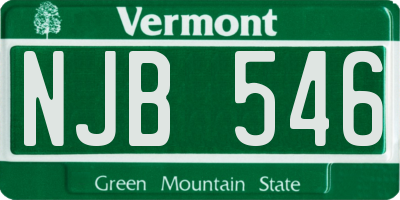 VT license plate NJB546