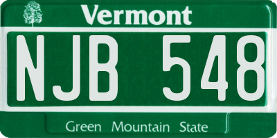 VT license plate NJB548
