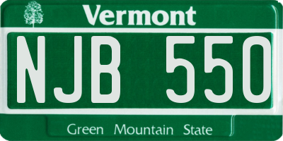 VT license plate NJB550