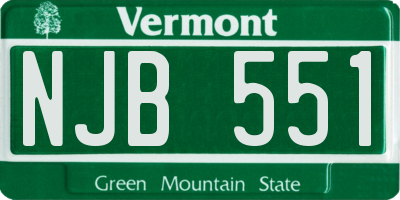 VT license plate NJB551