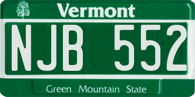 VT license plate NJB552