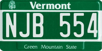 VT license plate NJB554