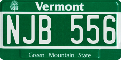 VT license plate NJB556