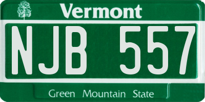 VT license plate NJB557