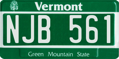VT license plate NJB561