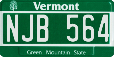 VT license plate NJB564
