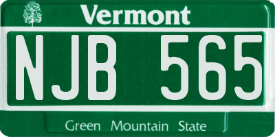 VT license plate NJB565