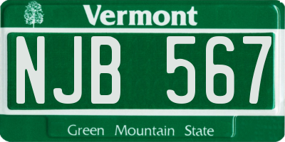VT license plate NJB567