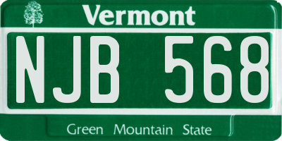 VT license plate NJB568