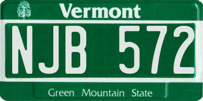 VT license plate NJB572