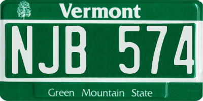 VT license plate NJB574