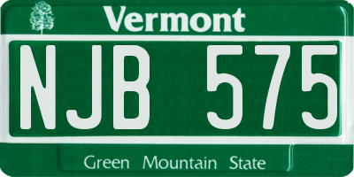 VT license plate NJB575