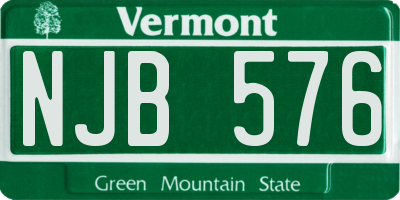 VT license plate NJB576