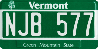 VT license plate NJB577