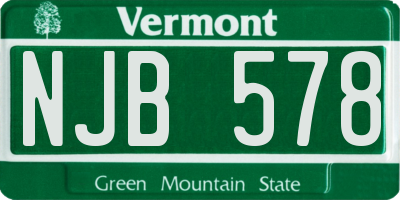 VT license plate NJB578