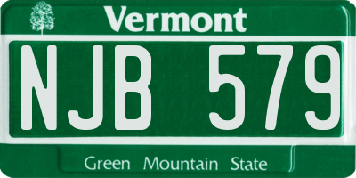 VT license plate NJB579