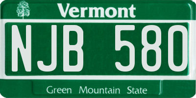 VT license plate NJB580