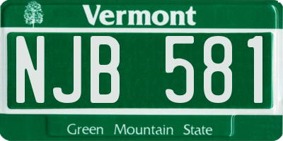 VT license plate NJB581