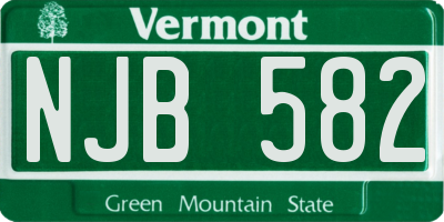 VT license plate NJB582