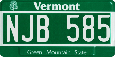 VT license plate NJB585