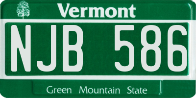 VT license plate NJB586
