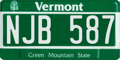 VT license plate NJB587